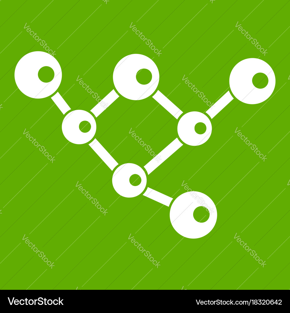 Molecule structure icon green Royalty Free Vector Image