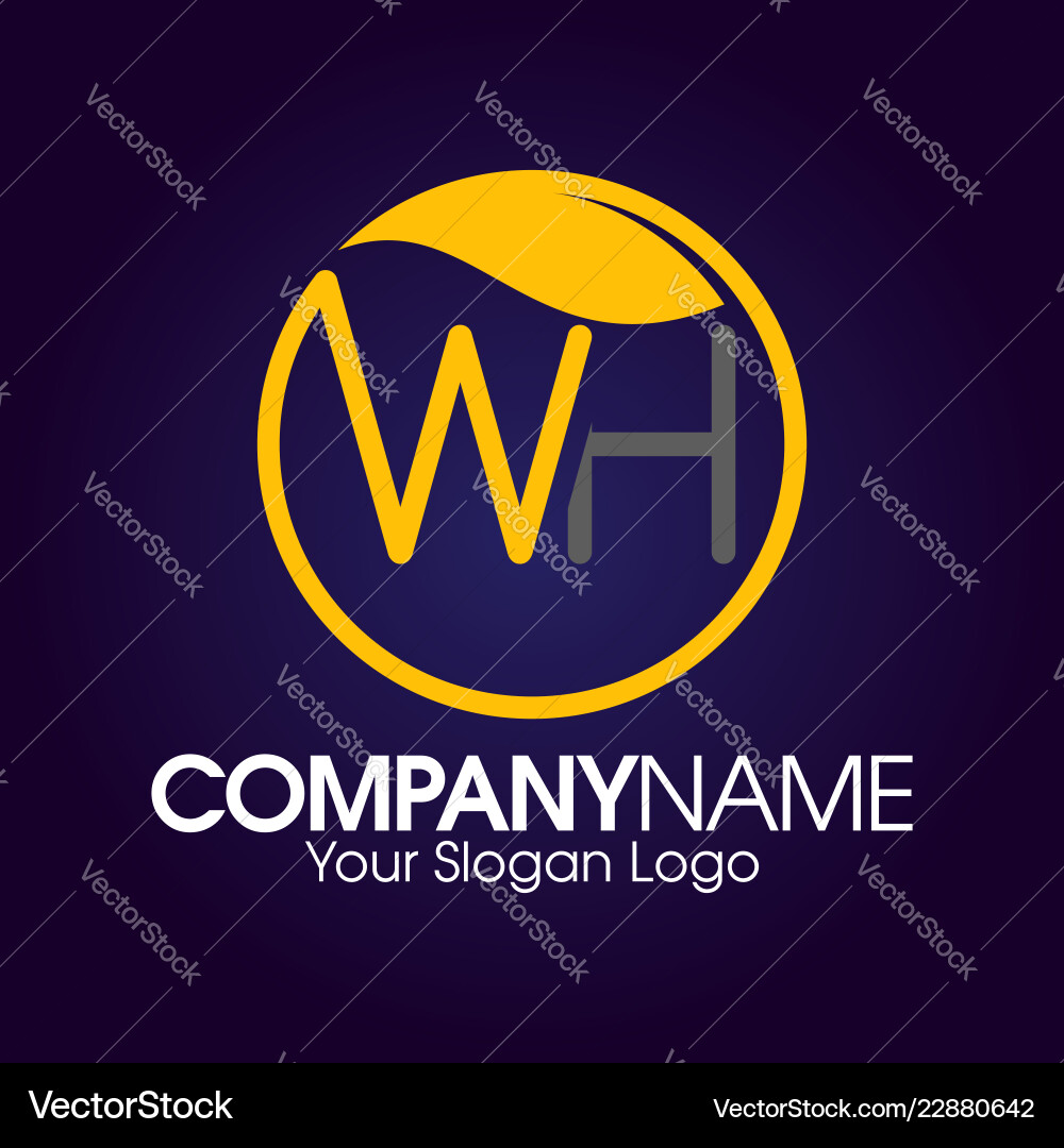 Nature letter w and h Royalty Free Vector Image