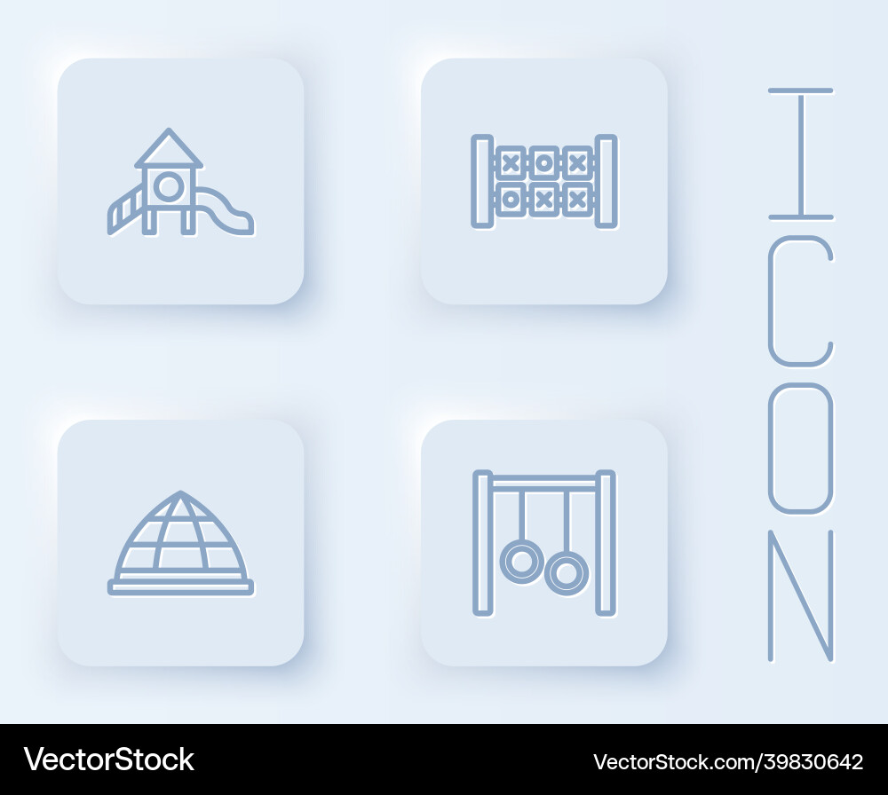 Set line slide playground education logic game Vector Image