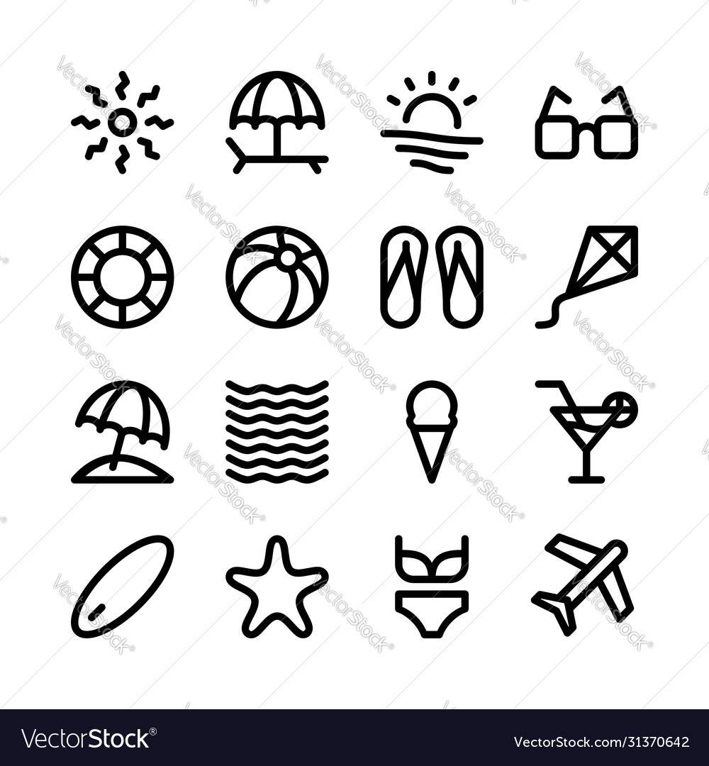 Simple set summer icon perfect for any Royalty Free Vector