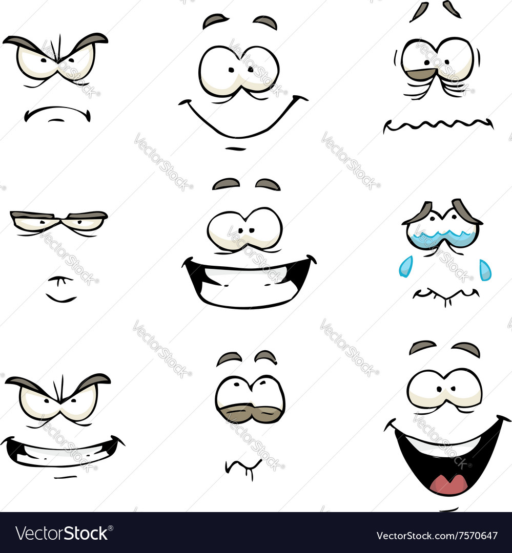 Comics Face Royalty Free Vector Image Vectorstock