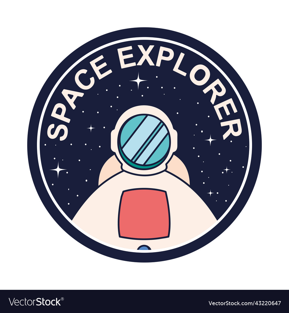 Space explorer badge Royalty Free Vector Image