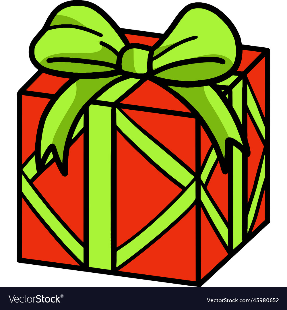 Gift cartoon colored clipart Royalty Free Vector Image