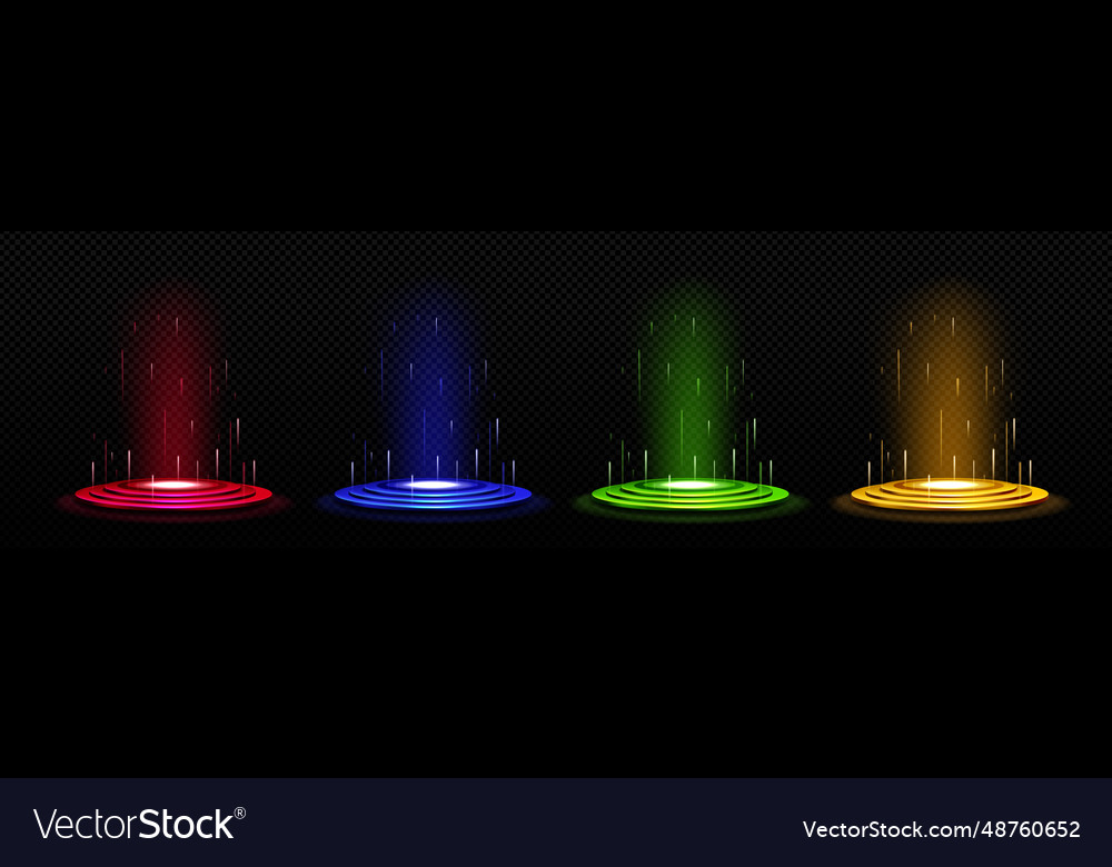 Hologram effect light portal digital podium game Vector Image