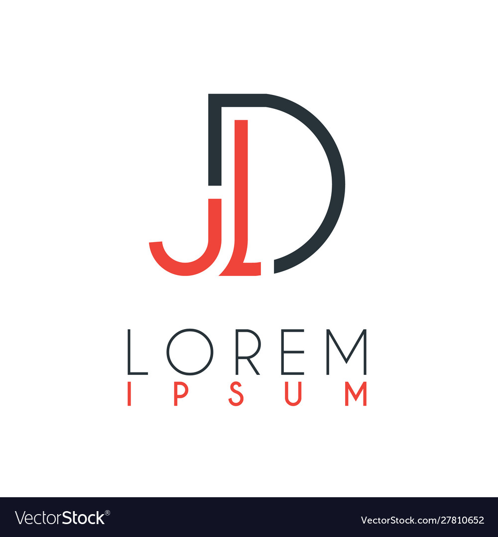 Logo between letter j and d or jd Royalty Free Vector Image