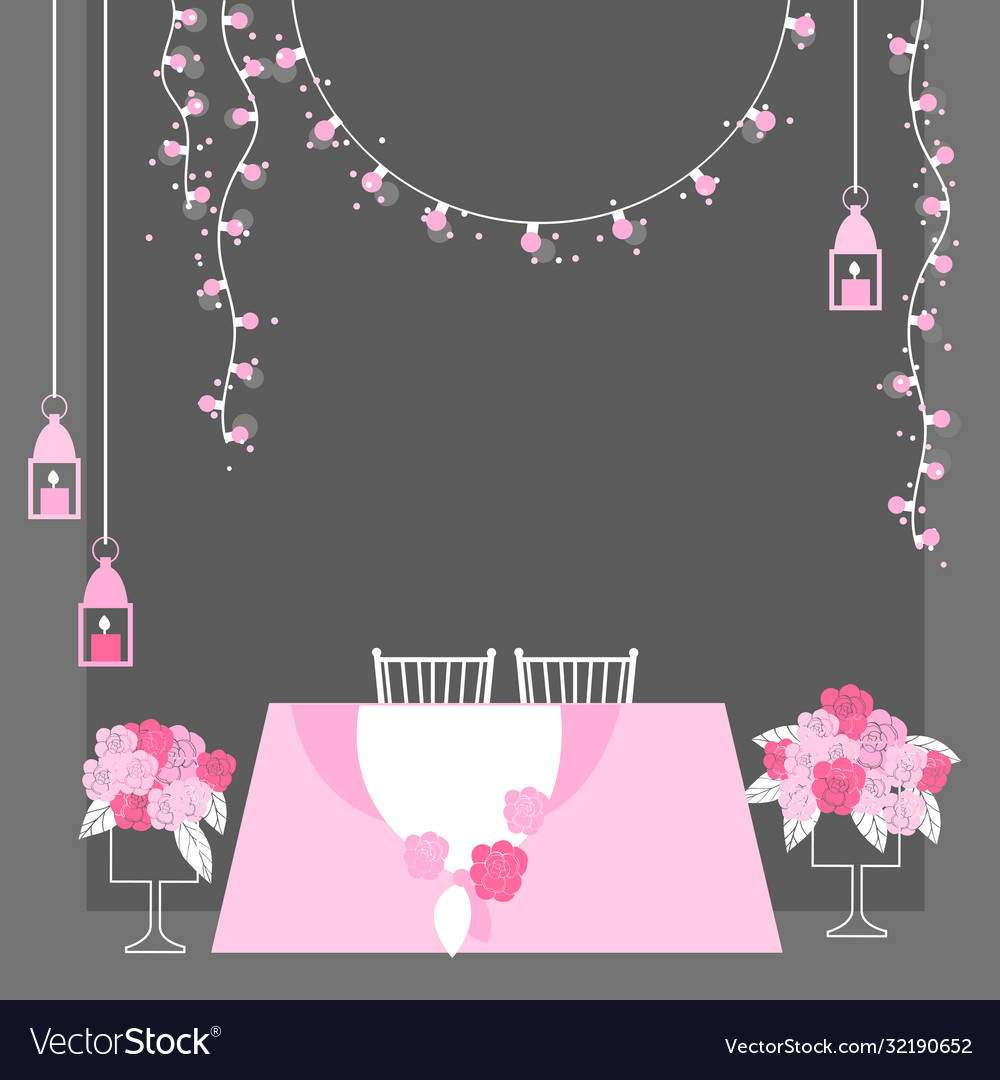 Wedding table decoration for bride Royalty Free Vector Image