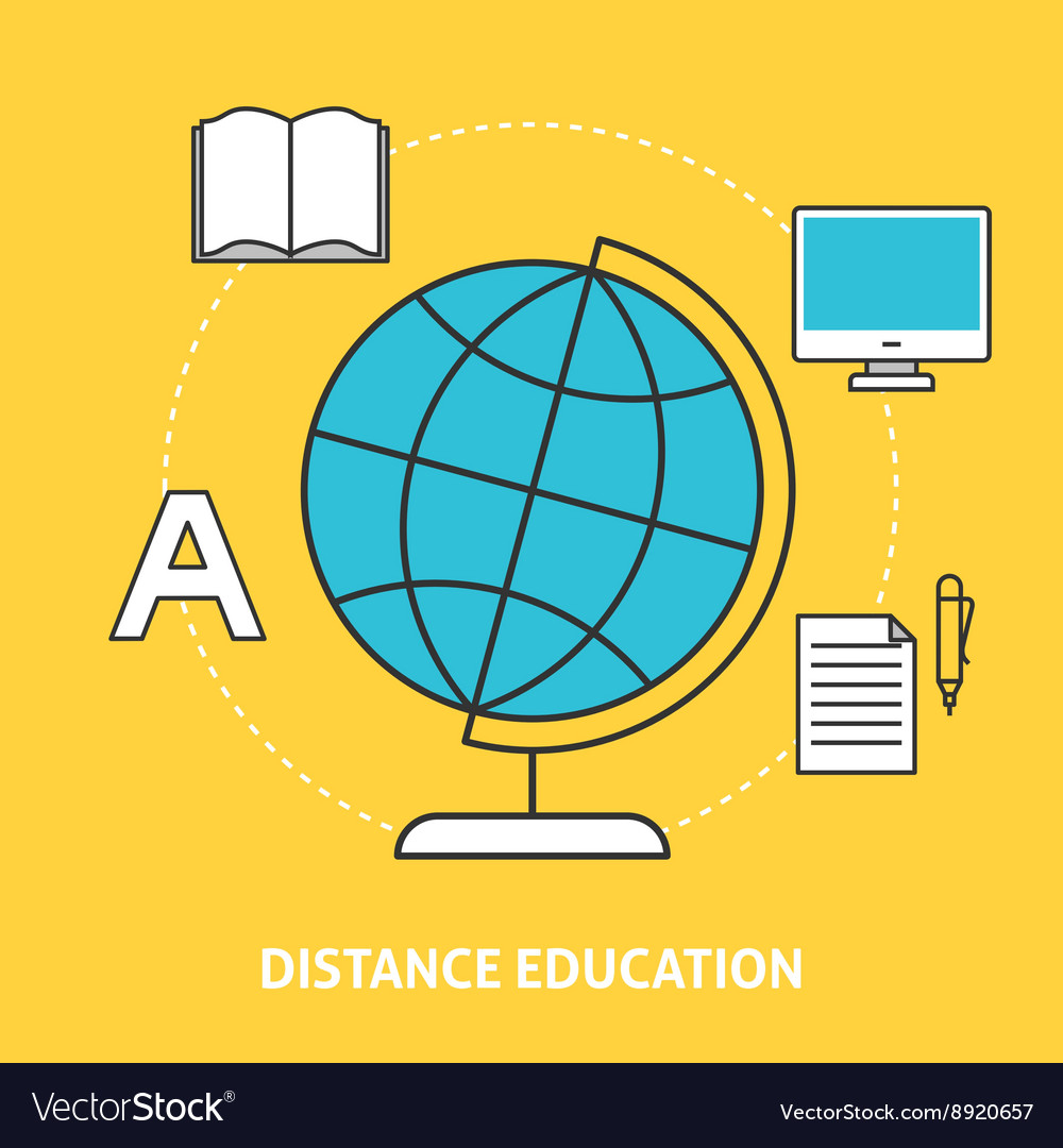 Distance education concept Royalty Free Vector Image