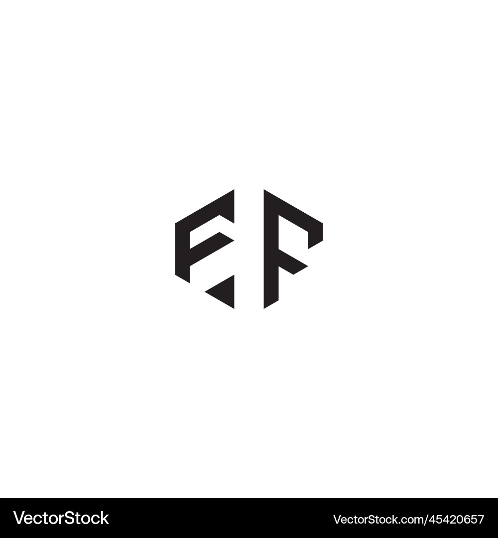 Ff geometric abstract concept logo initial Vector Image