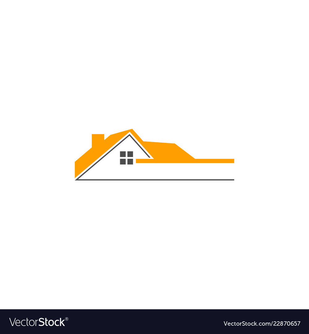 Home realty roof company logo Royalty Free Vector Image