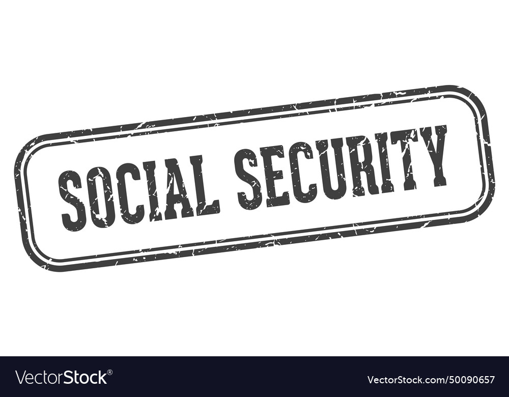 Social security stamp social security rectangular Vector Image