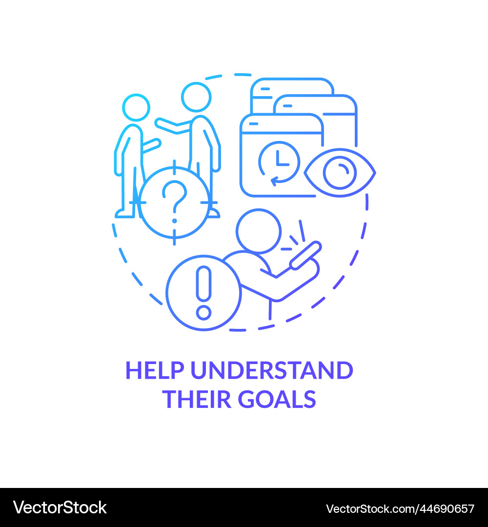 Understand goals blue gradient concept icon Vector Image