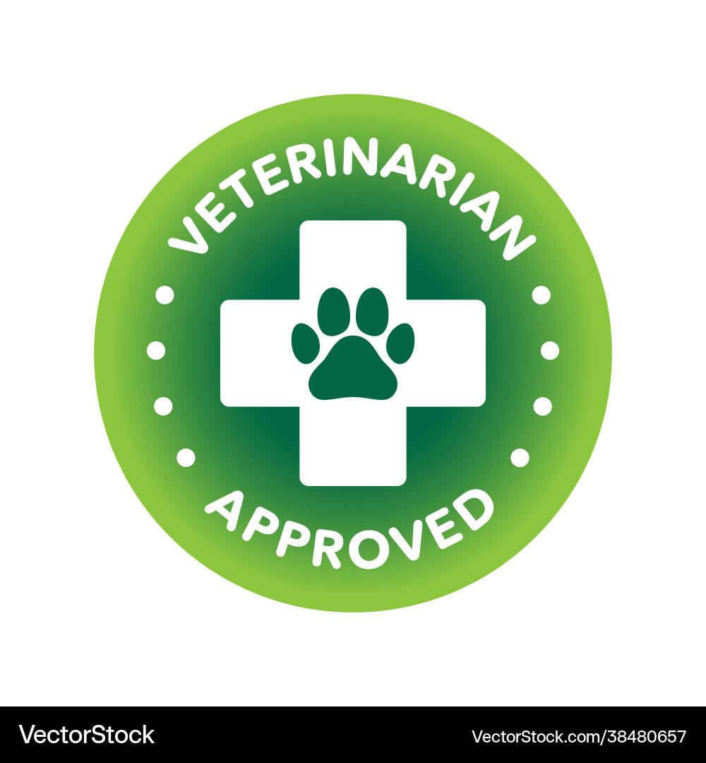 Vet approved round icon badge logo Royalty Free Vector Image