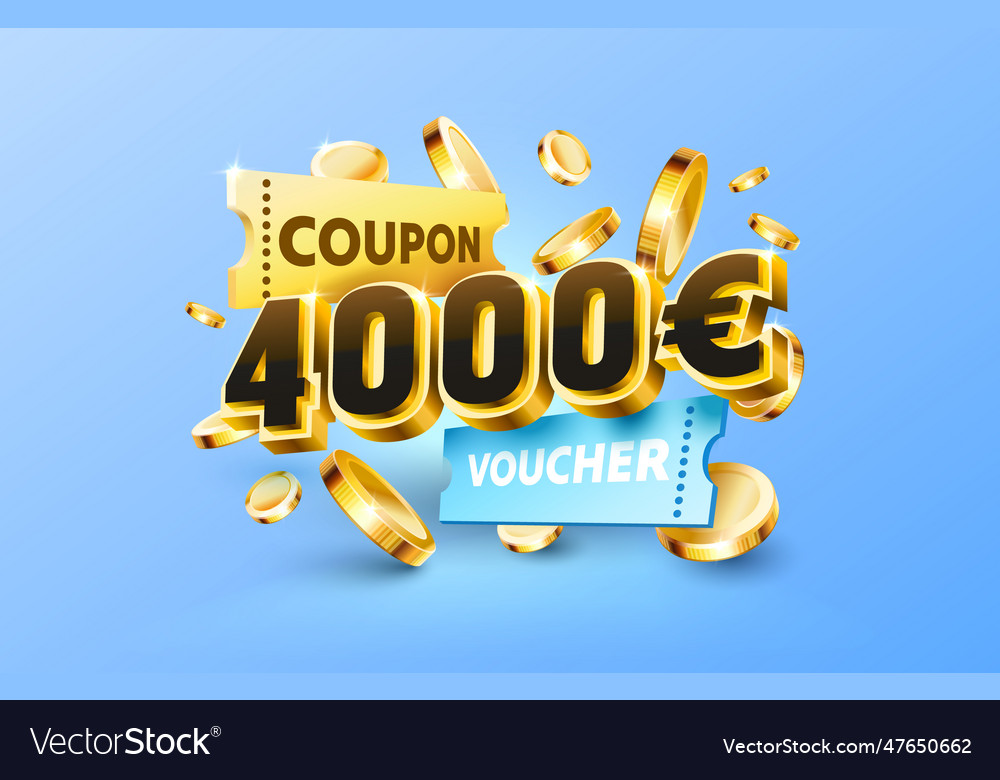 4000-euro-coupon-gift-voucher-cash-back-banner-vector-image