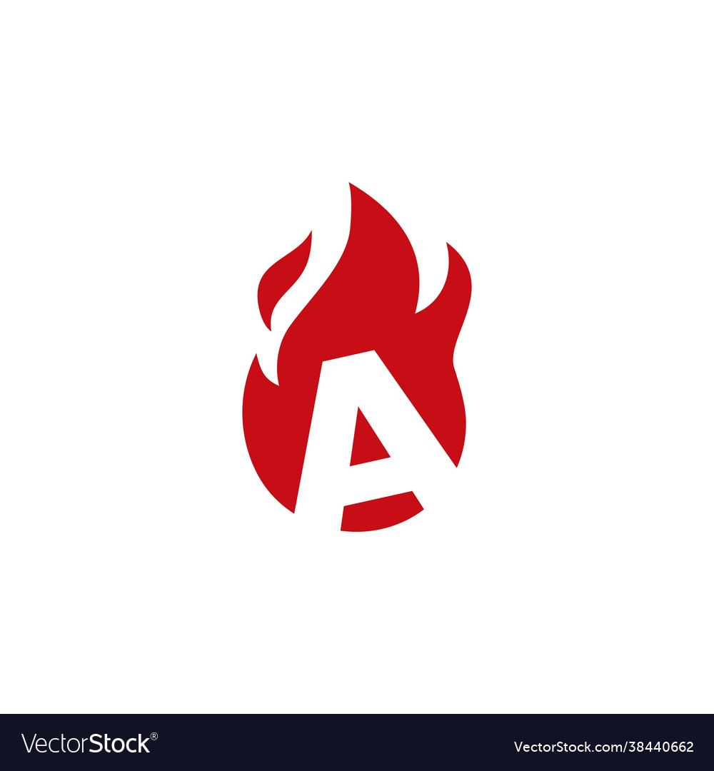 A letter fire flame logo icon Royalty Free Vector Image