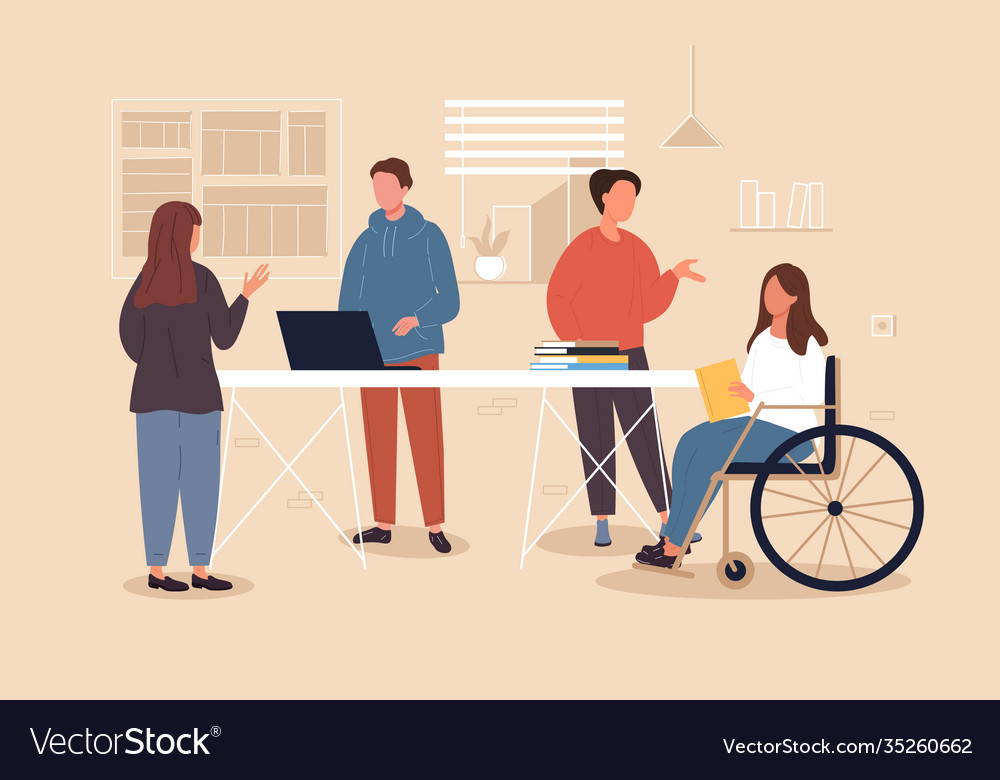 Inclusive workplace concept Royalty Free Vector Image