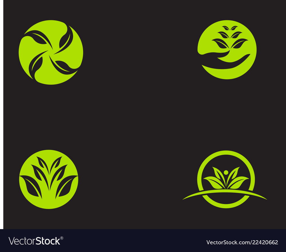 Logos Green Leaf Ecology Nature Element Icon Vector Image