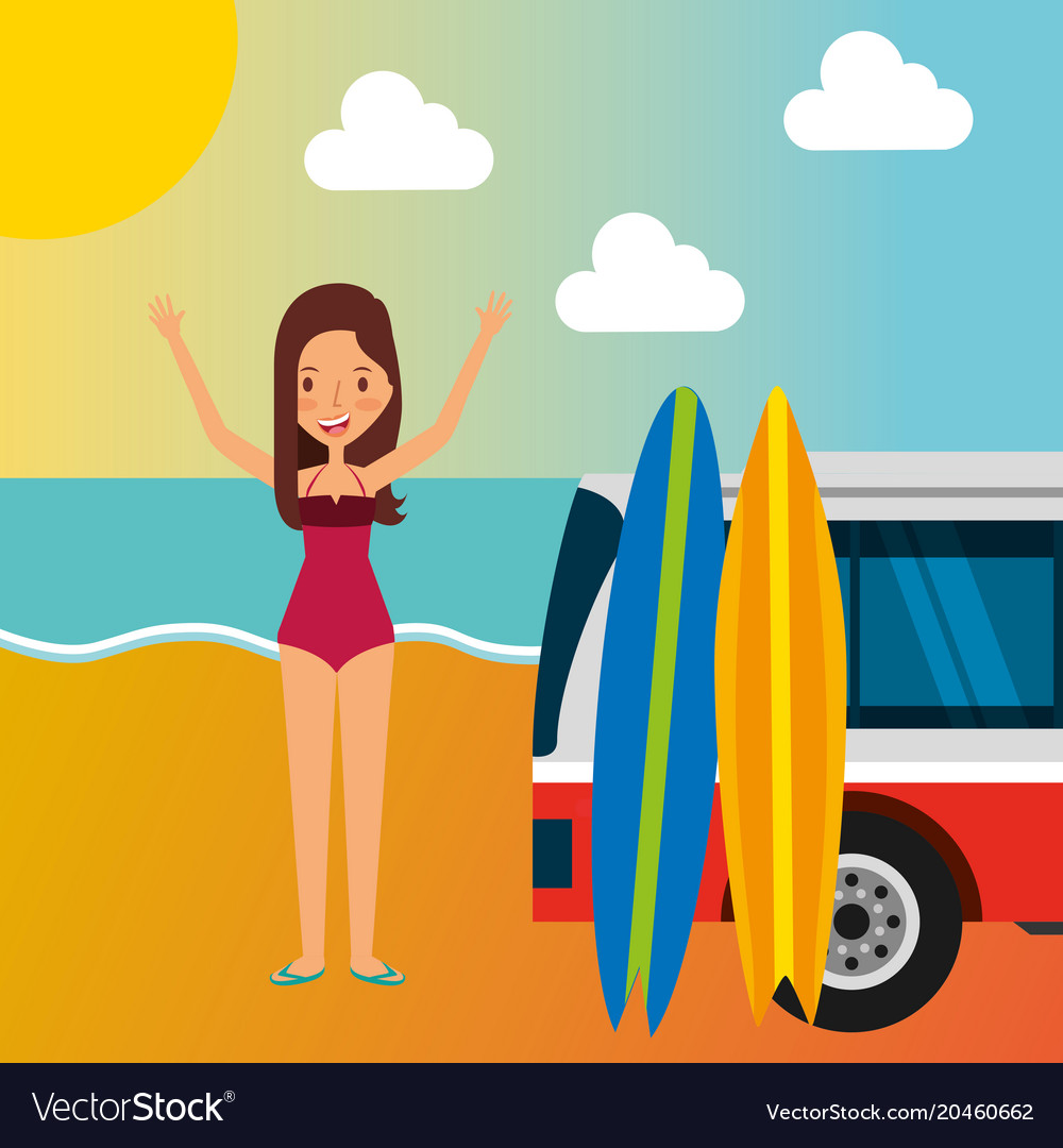 People summer vacations Royalty Free Vector Image