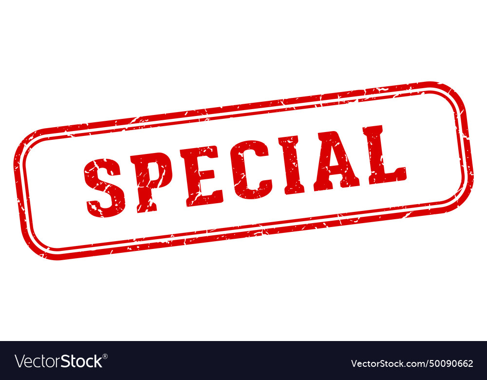 Special stamp special rectangular stamp on white Vector Image