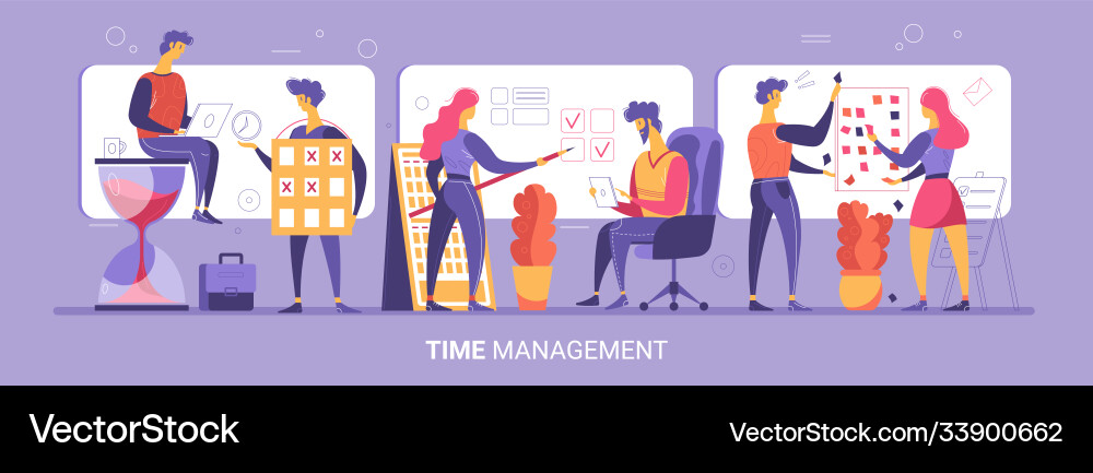 Time management concept Royalty Free Vector Image