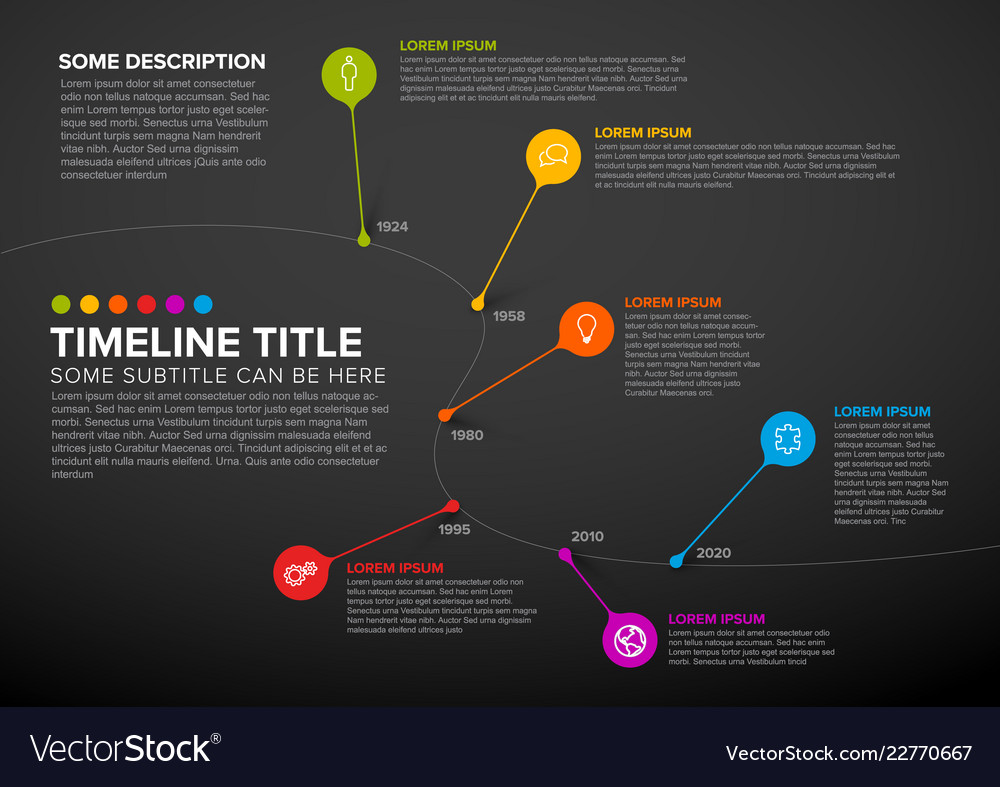 Colorful infographic timeline report template Vector Image