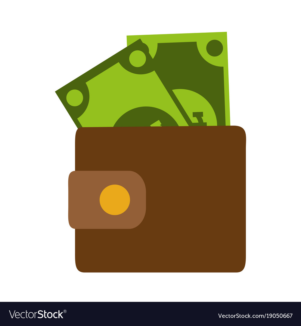 Wallet with money Royalty Free Vector Image - VectorStock