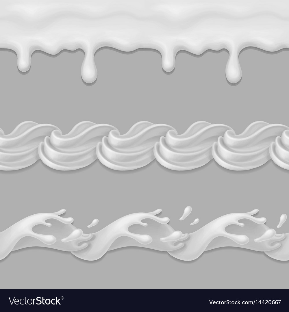 Whipped cream or milk seamless pattern Royalty Free Vector