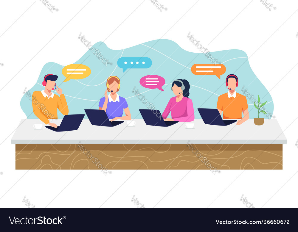 Call center concept Royalty Free Vector Image - VectorStock