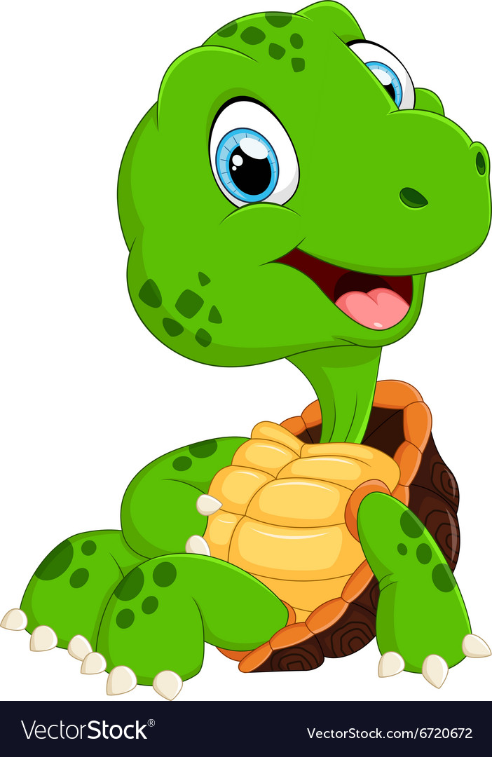 Cute turtle cartoon posing Royalty Free Vector Image