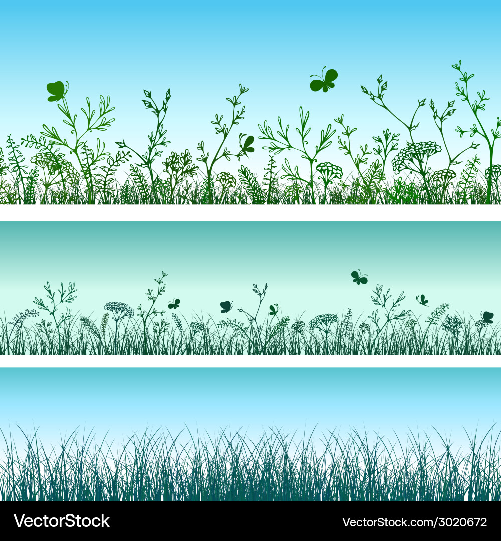 Green grass set Royalty Free Vector Image - VectorStock