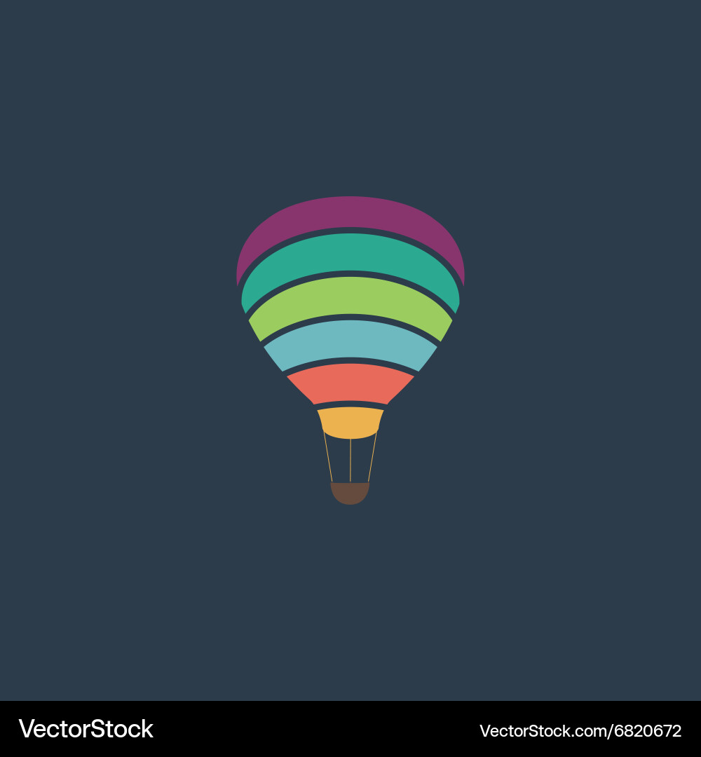 Sky balloon flat icon Royalty Free Vector Image