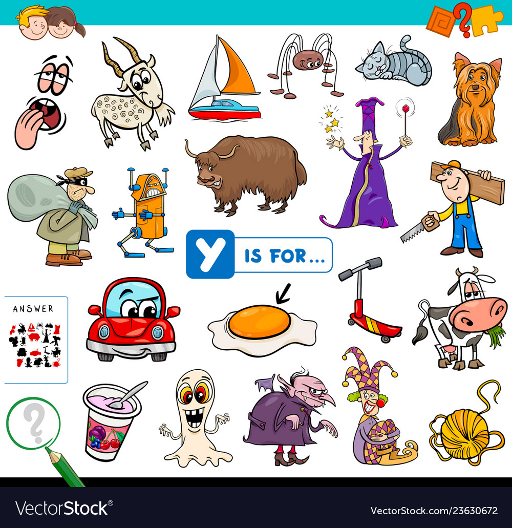 Y is for educational game children Royalty Free Vector Image