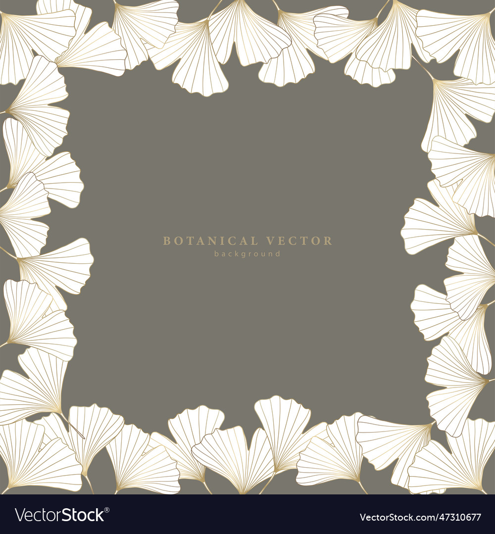 Background with golden branches of ginkgo biloba Vector Image