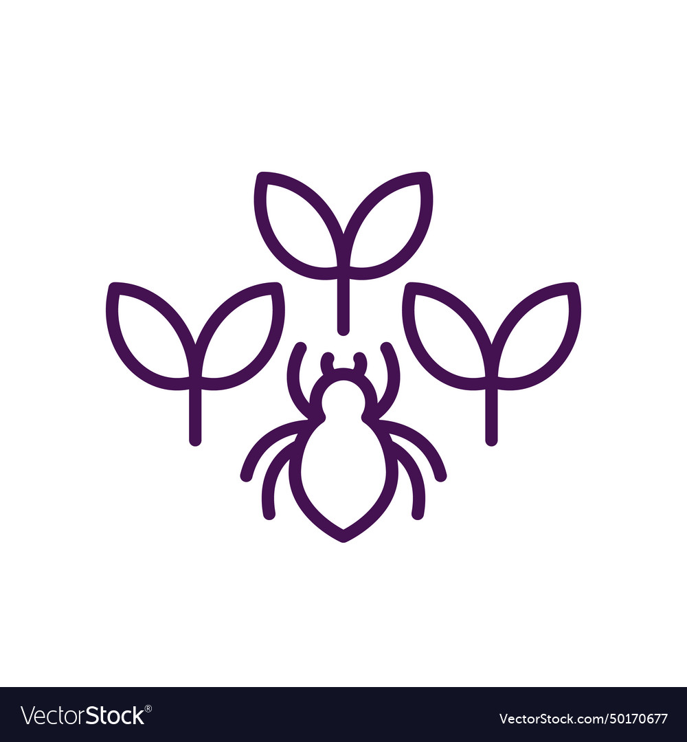 Pest and plants icon line Royalty Free Vector Image