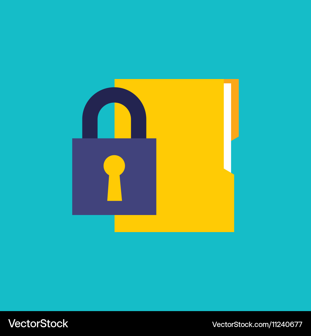 Security padlock flat icon Royalty Free Vector Image