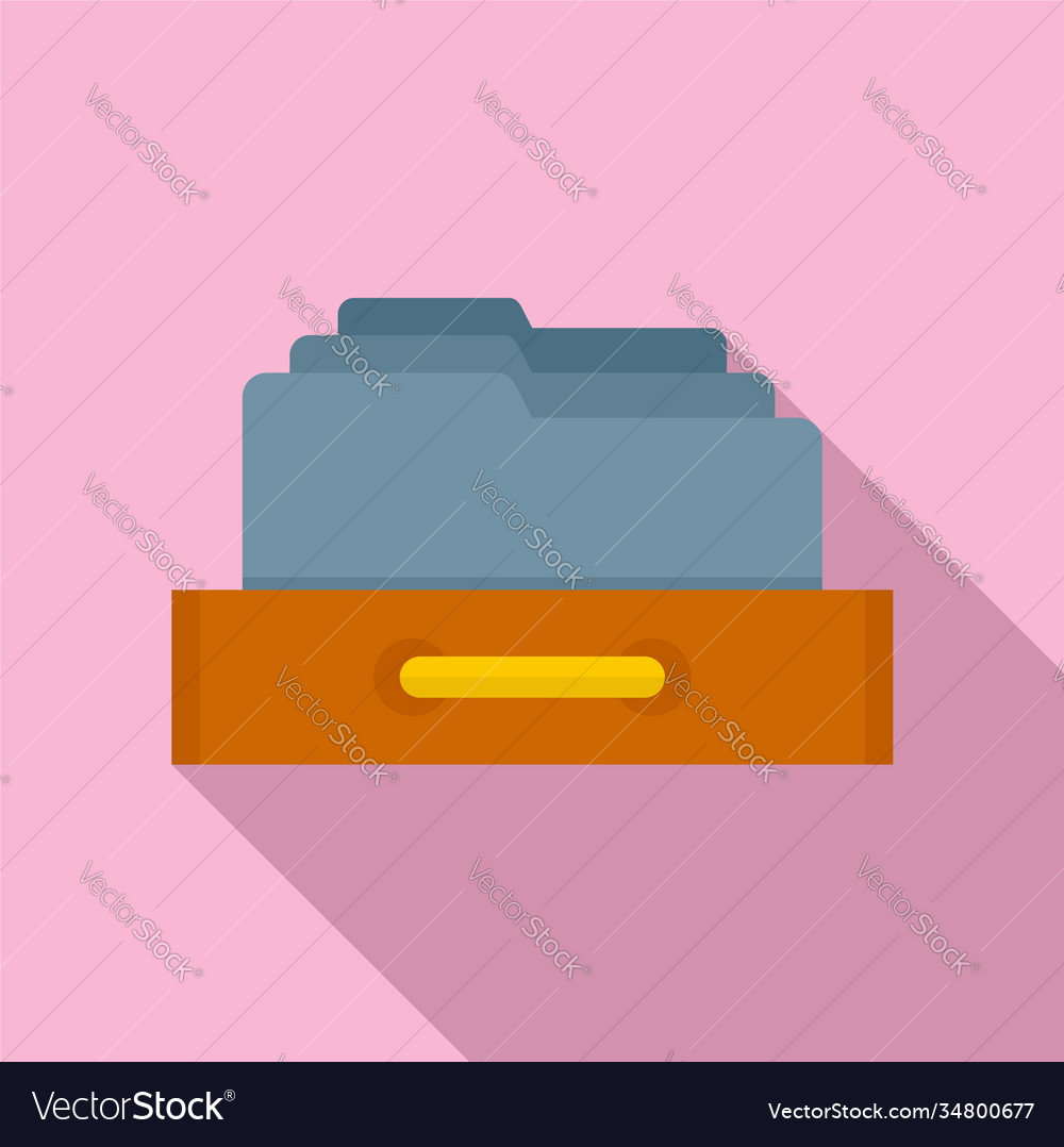 Storage office folders icon flat style Royalty Free Vector