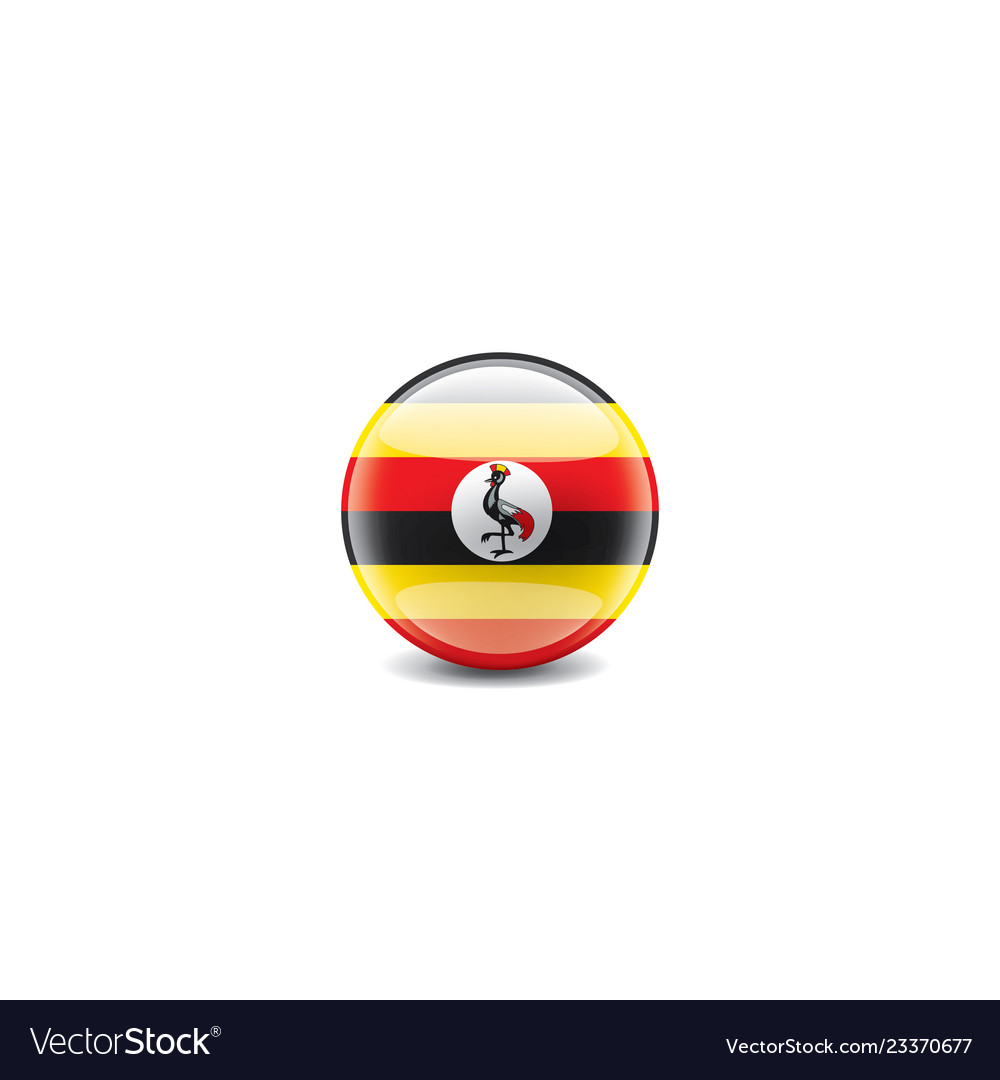 Uganda flag on a white Royalty Free Vector Image