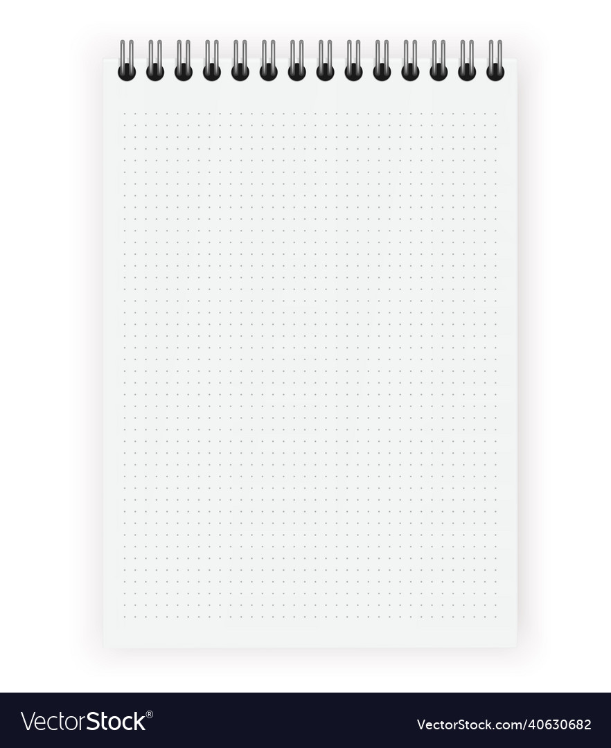 Blank realistic dots notebook Royalty Free Vector Image