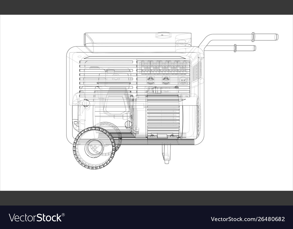 Outline portable gasoline generator Royalty Free Vector