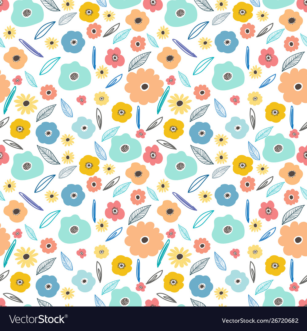 Seamless pattern background with flowers Vector Image