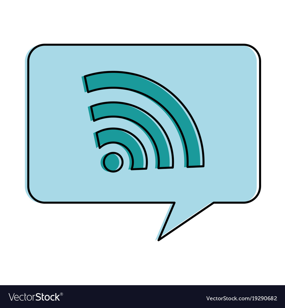 Speech bubble with wifi signal Royalty Free Vector Image