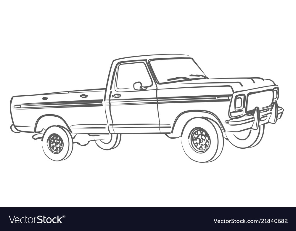 Truck Sketch Royalty Free Vector Image VectorStock   Truck Sketch Vector 21840682 