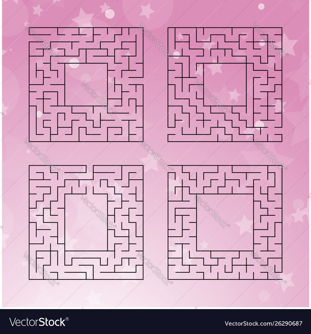 A set square mazes game for kids puzzle Royalty Free Vector