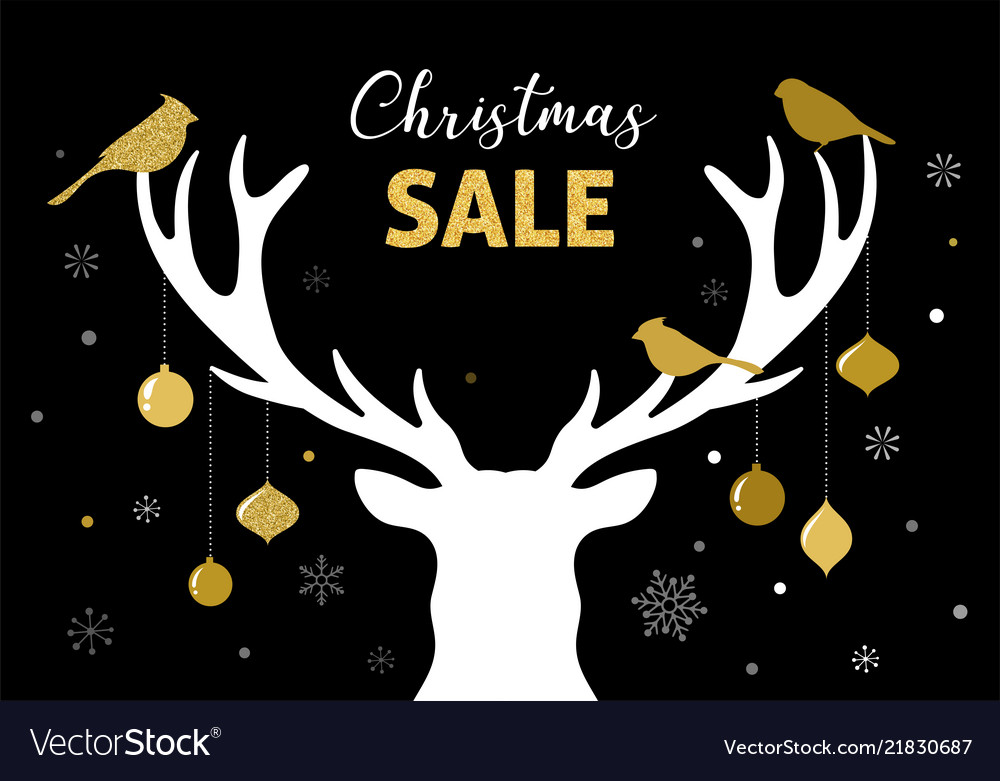 Christmas Sale Banner Xmas Template Background Vector Image
