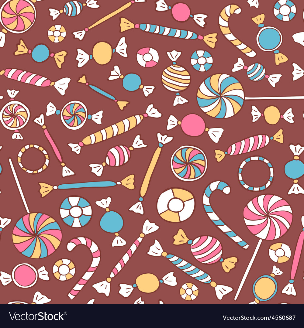 Colorful sweets seamless pattern Royalty Free Vector Image