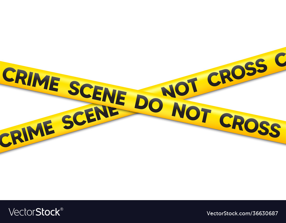 Crime scene do not cross tape attention police Vector Image