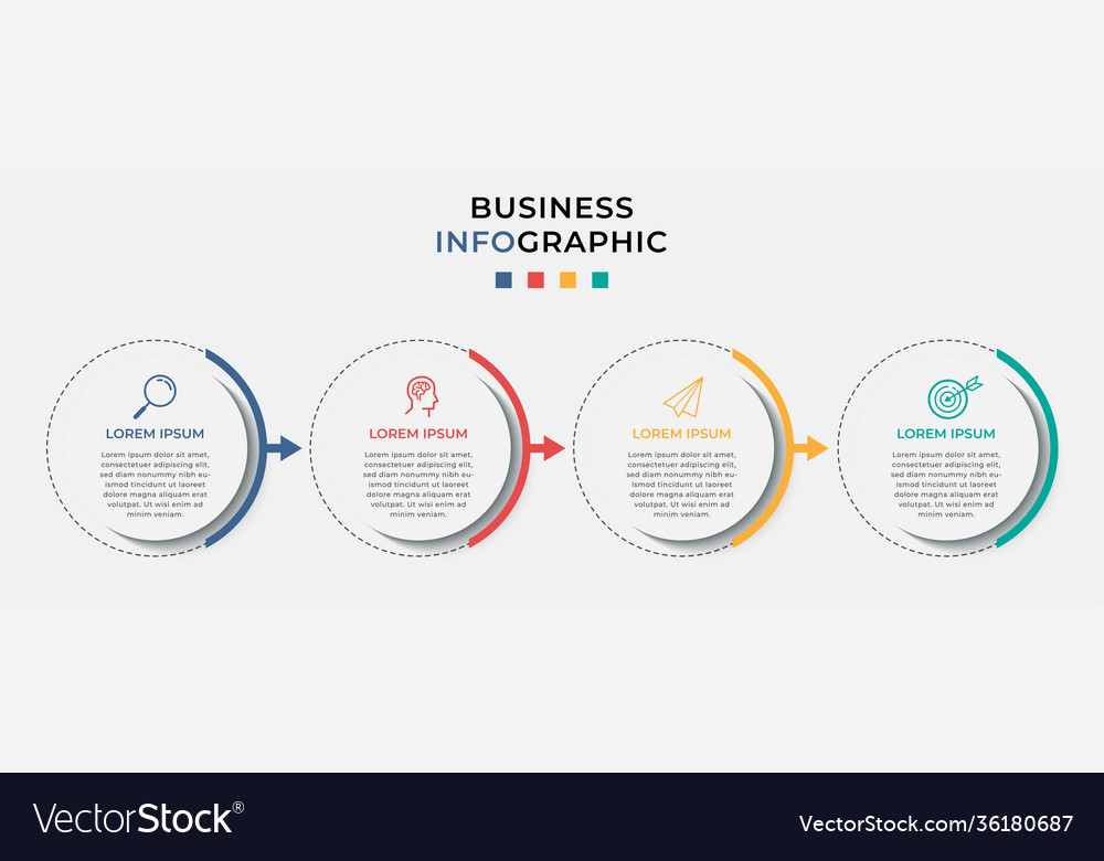 Minimal business infographic template timeline Vector Image