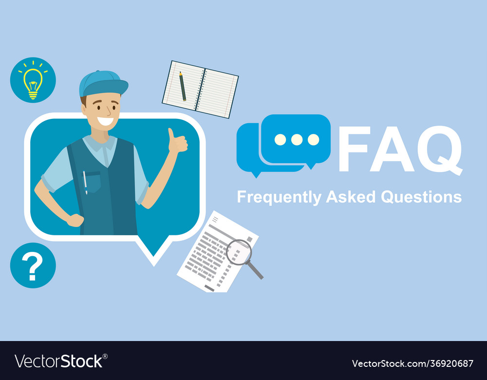 Worker man in speech bubblefaq concept Royalty Free Vector