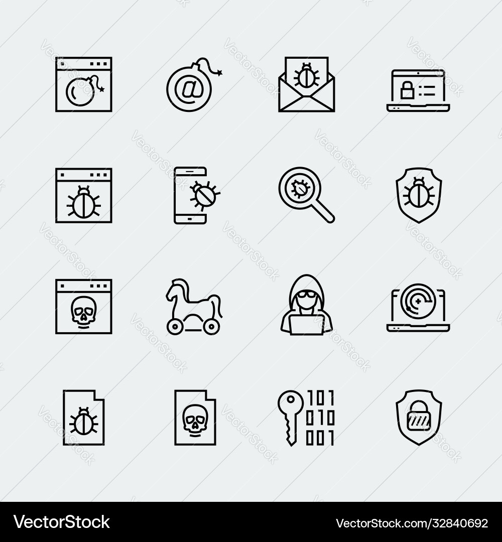 Computer virus digital protection and hacker Vector Image