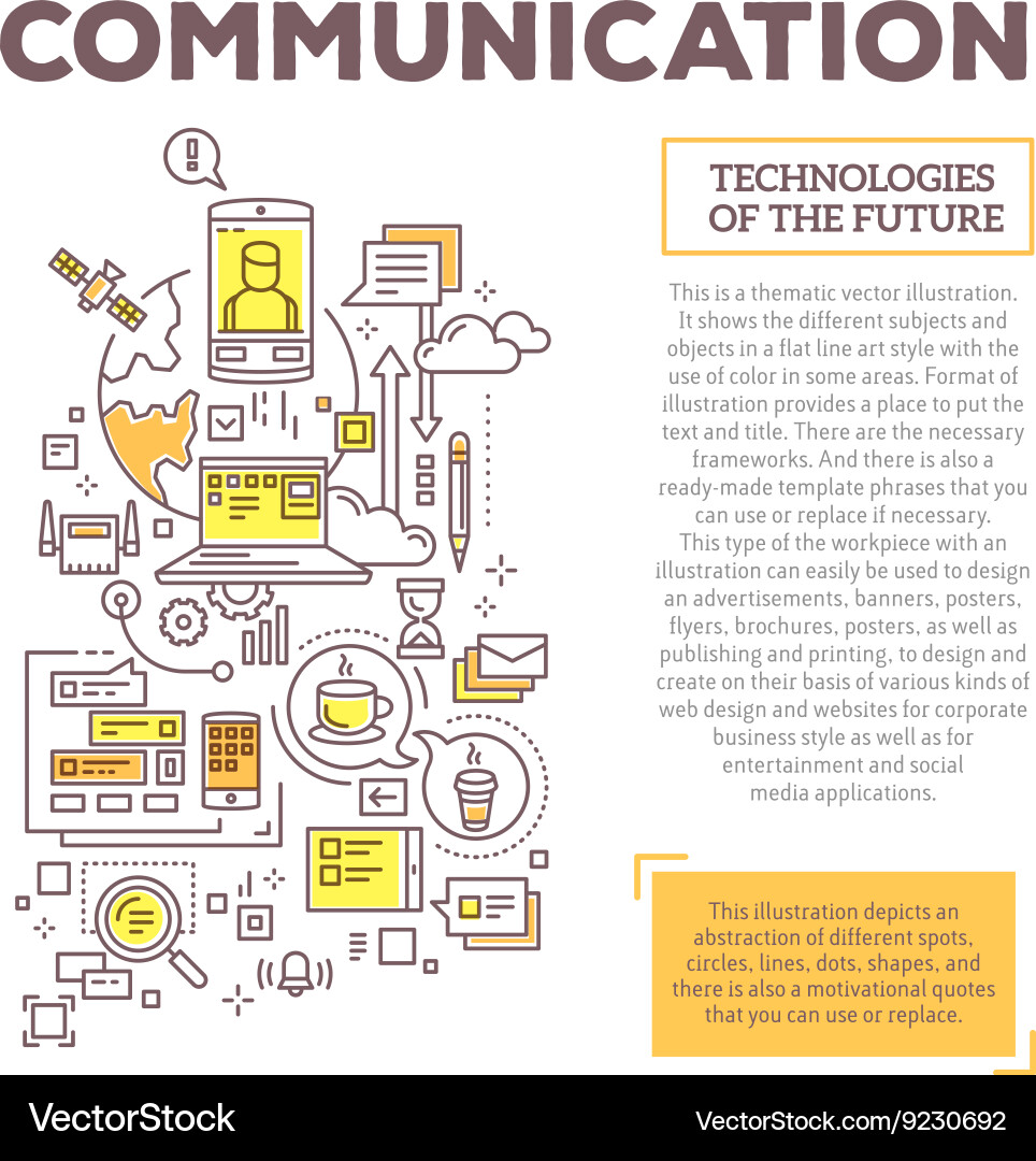 Creative concept of communication with heade Vector Image