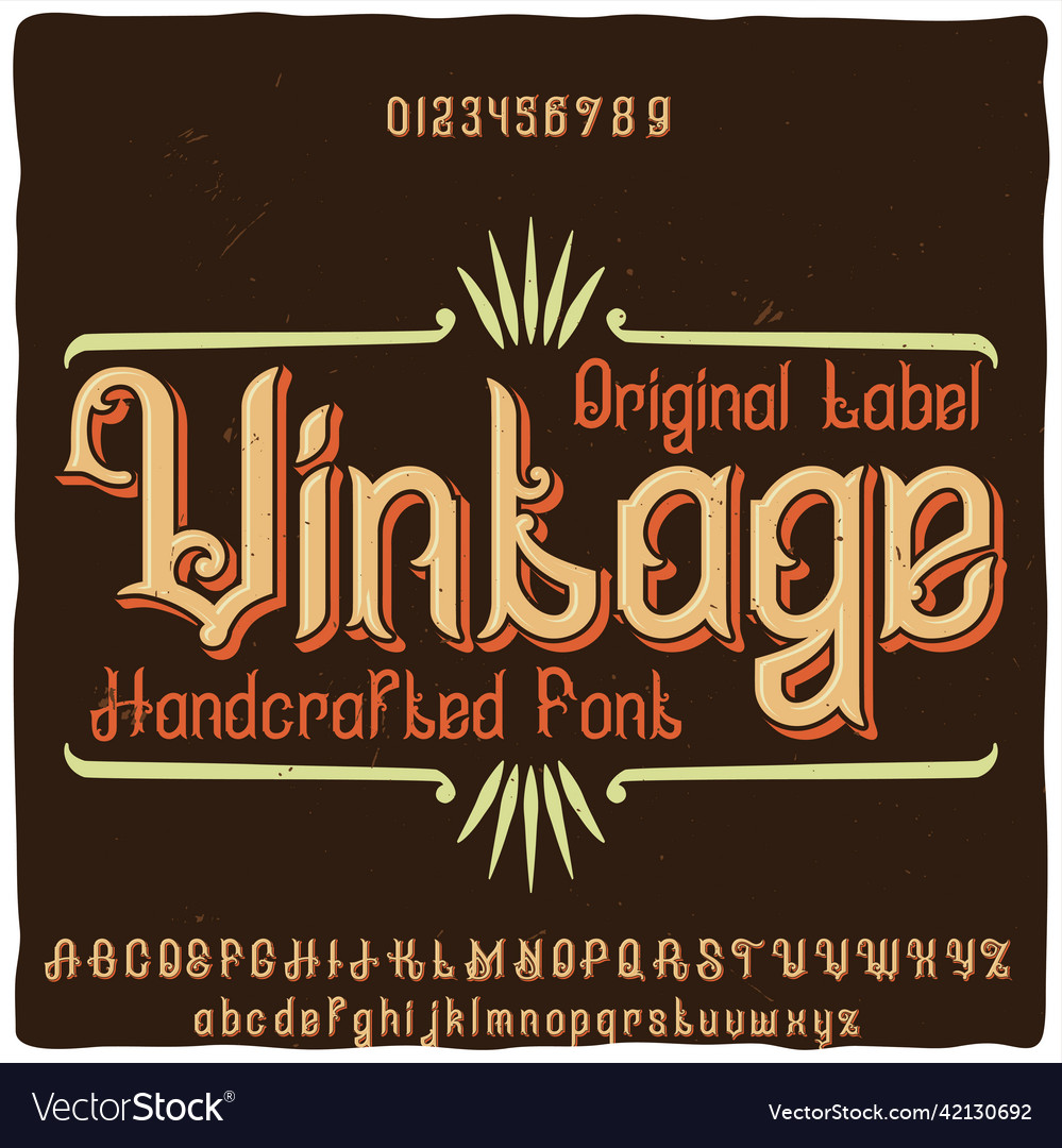 Good handcrafted font for any label design Vector Image